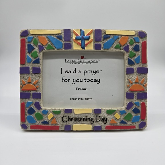 Papel Giftware Other - Papel Giftware Christening Day Colorful Mosaic Style Resin Photo Frame 4x6